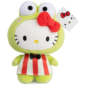 GUND Sanrio Hello Kitty Keroppi plush care note, surface-washable for easy cleaning.