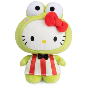 GUND Sanrio Hello Kitty Keroppi plush front view, soft and huggable for playtime.