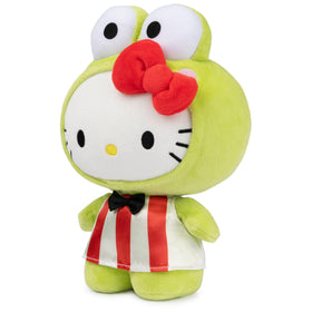 GUND Sanrio Hello Kitty Keroppi plush outfit detail for kawaii display.