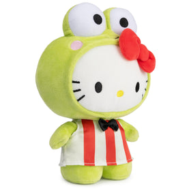 GUND Sanrio Hello Kitty Keroppi plush side angle, perfect for cuddling on the go.