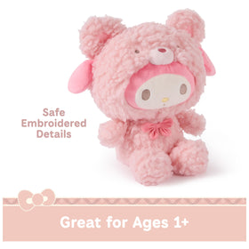 GUND Hello Kitty My Melody Cafe Latte plush face detail enhances collectibility