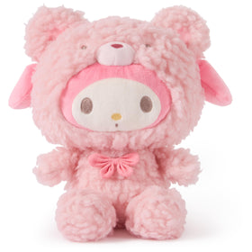 GUND Sanrio Hello Kitty My Melody Cafe Latte Teddy Bear Plush front view for cuddling