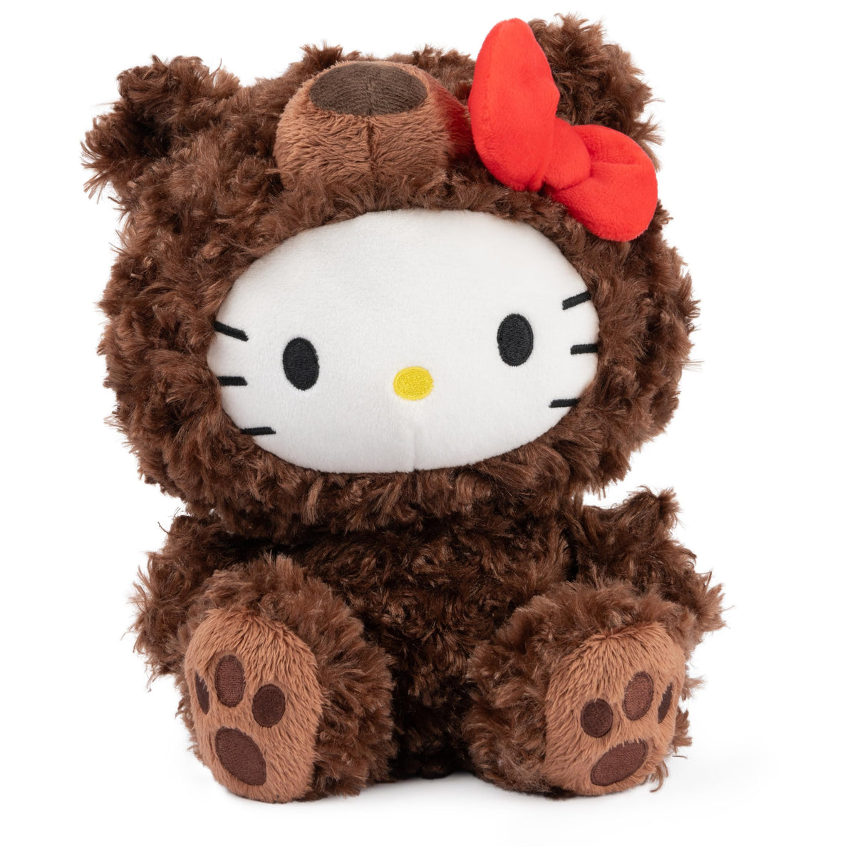 GUND Hello Kitty Philbin plush in 10-inch size with soft chocolate-brown fur for cuddling.