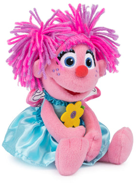 Abby Cadabby sky-blue dress with pink/purple hair for storytelling.
