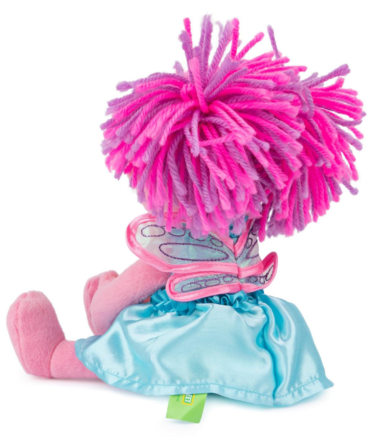 Embroidered facial features on Abby Cadabby for lasting charm.