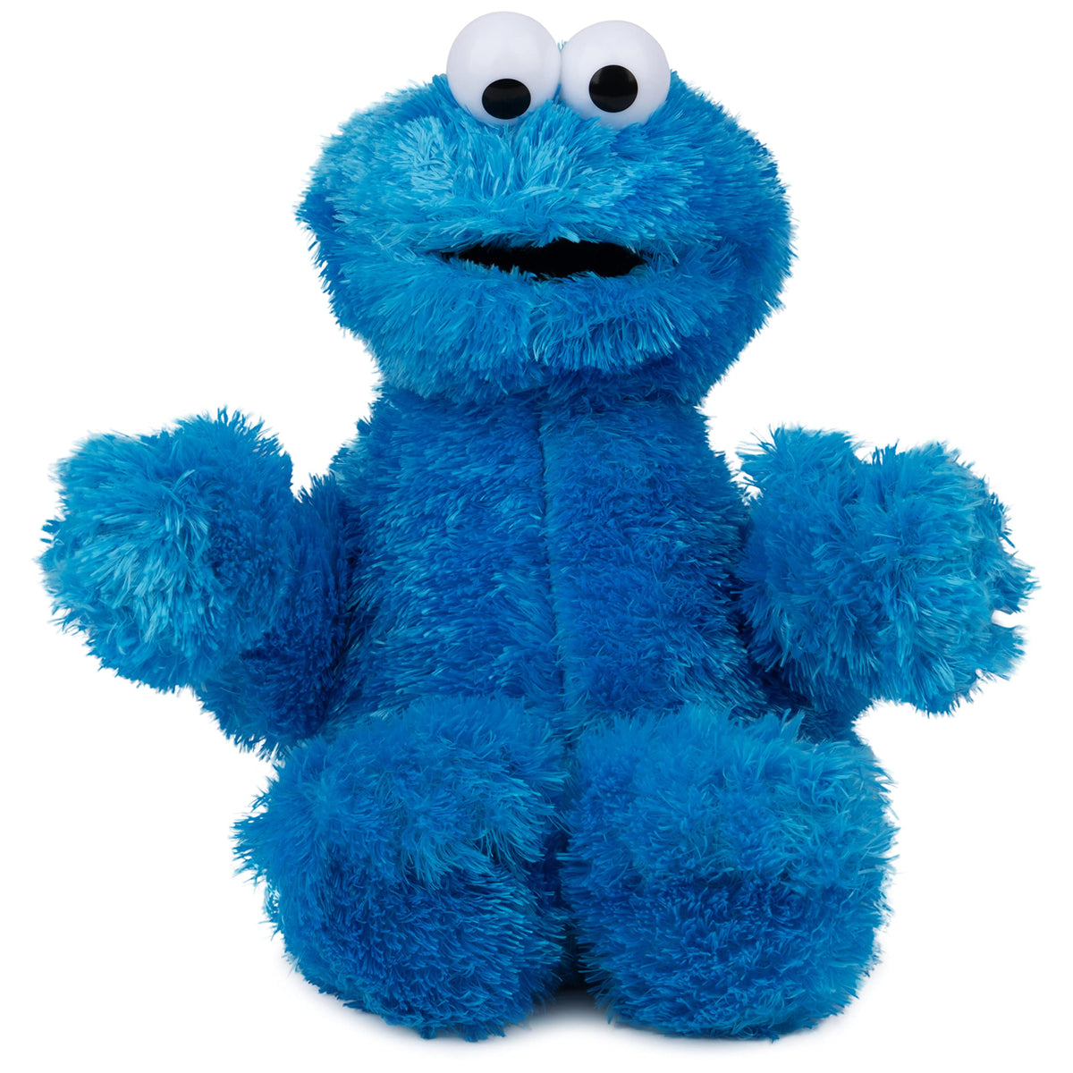 GUND Cookie Monster plush with wide eyes and a hug-ready smile.
