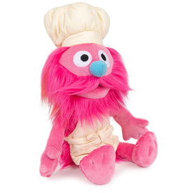 GUND Sesame Street Gonger plush closeup face, friendly embroidered smile