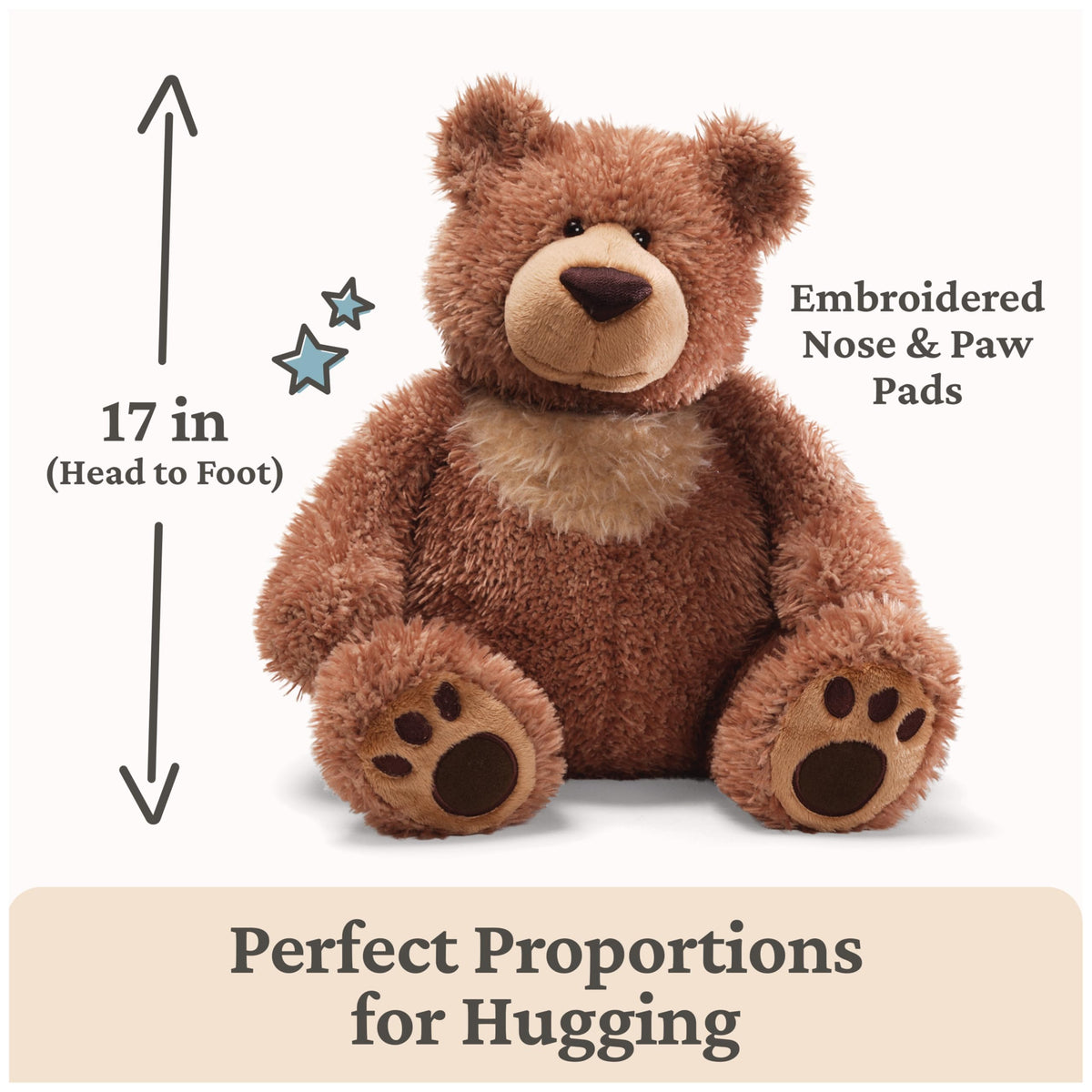 GUND Slumbers tan chest accents add teddy bear charm