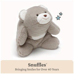 GUND Snuffles teddy bear hug curved body highlighting crescent design for cozy snuggles