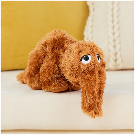 GUND Snuffleupagus 16-inch plush close-up face details with embroidered features for charm.