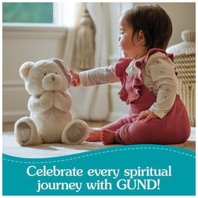 GUND striped satin-lined pajama hat adds a charming touch.