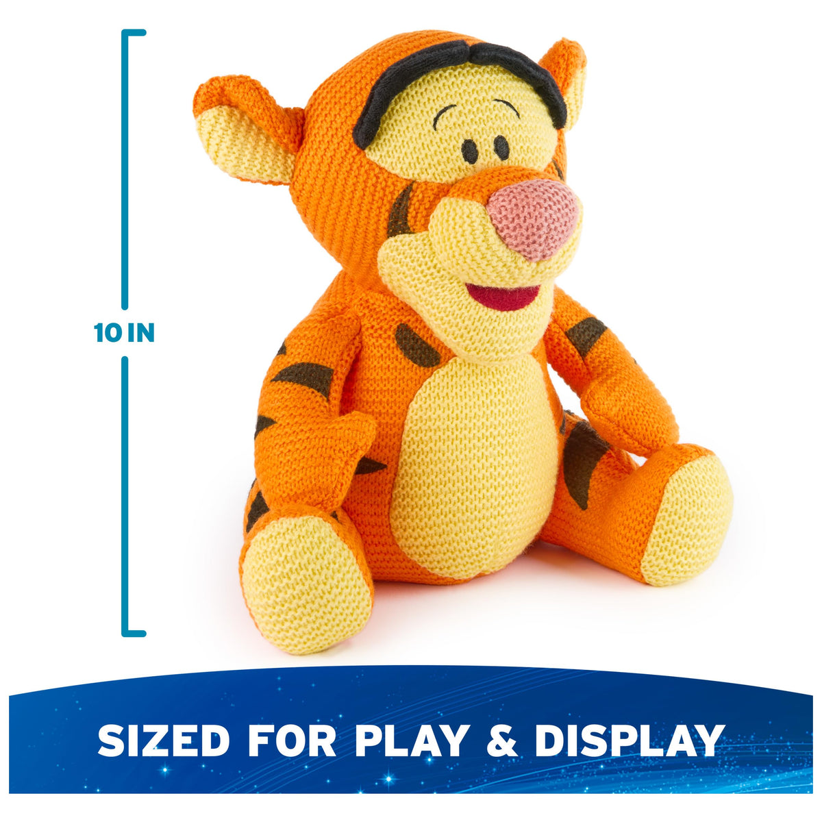 GUND Tigger knit plush with downward arms offers a gentle snuggle pose.