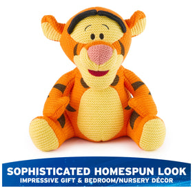 GUND Tigger knit plush with orange stripes adds a cozy display touch.