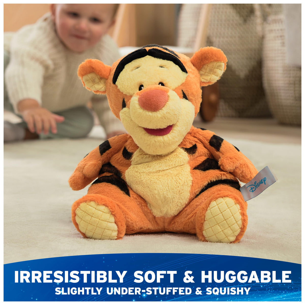 GUND Tigger orange fur with stripes invites cuddly display and gentle play