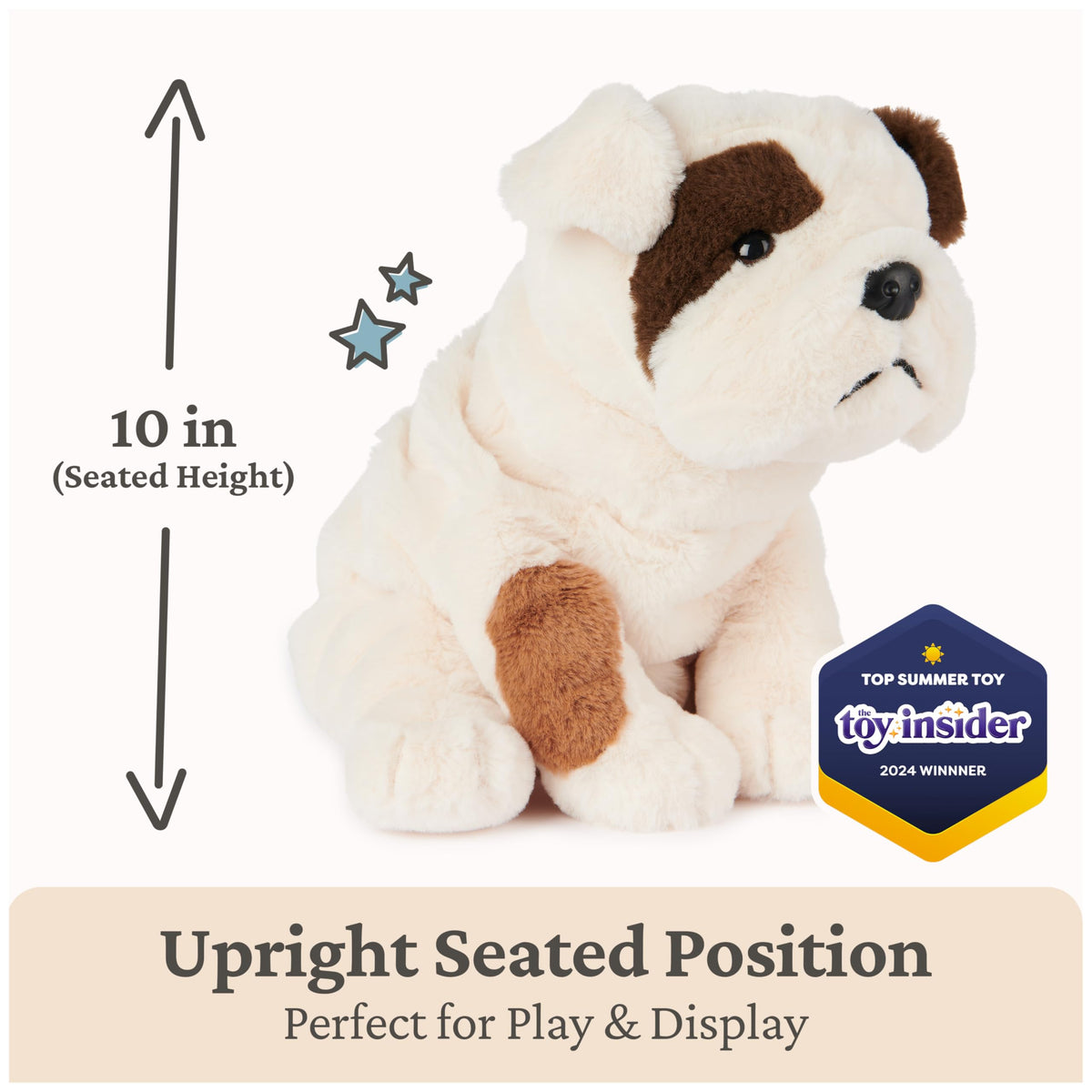 GUND Toast Bulldog Plush close up on eyes for comforting feel