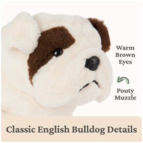 GUND Toast Bulldog Plush wrinkled cream fur with chestnut spots detail