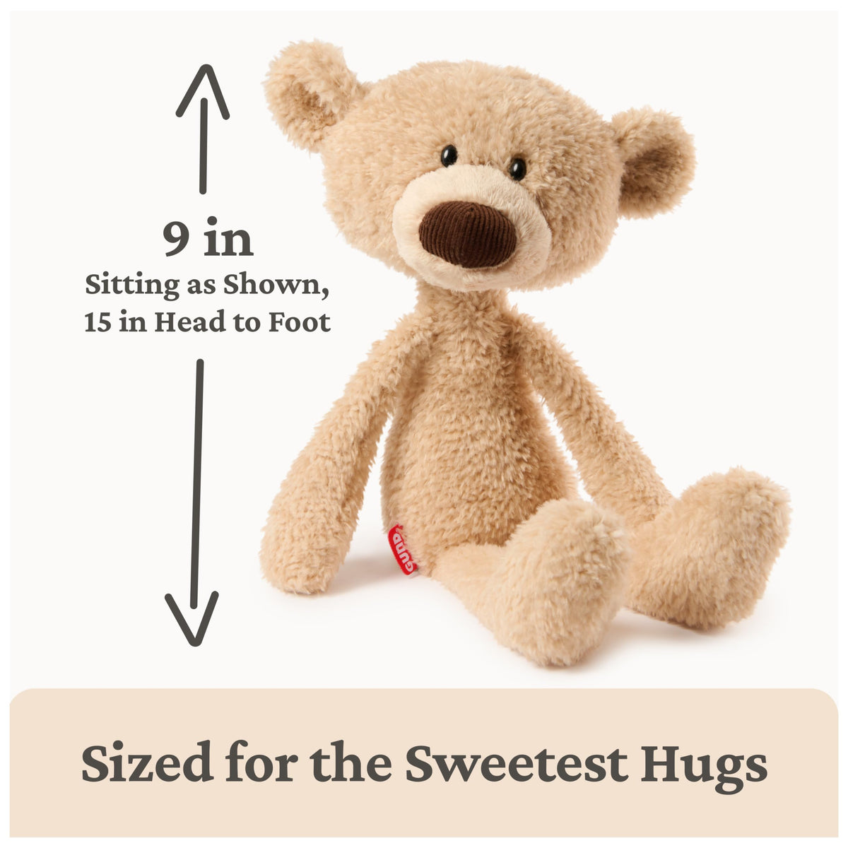 GUND Toothpick floppy limbs invite interactive play and cozy naps.