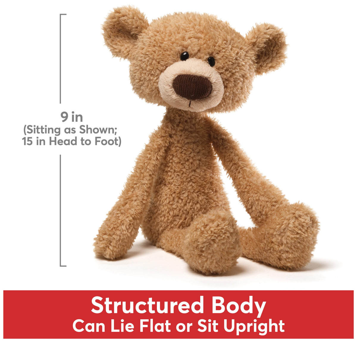 GUND Toothpick floppy limbs invite hugs and interactive play.