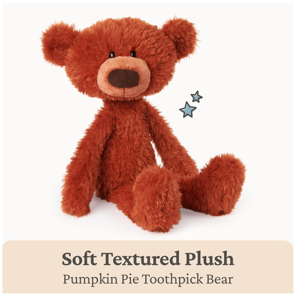 GUND Toothpick Pumpkin Pie with dark corduroy nose adds character.