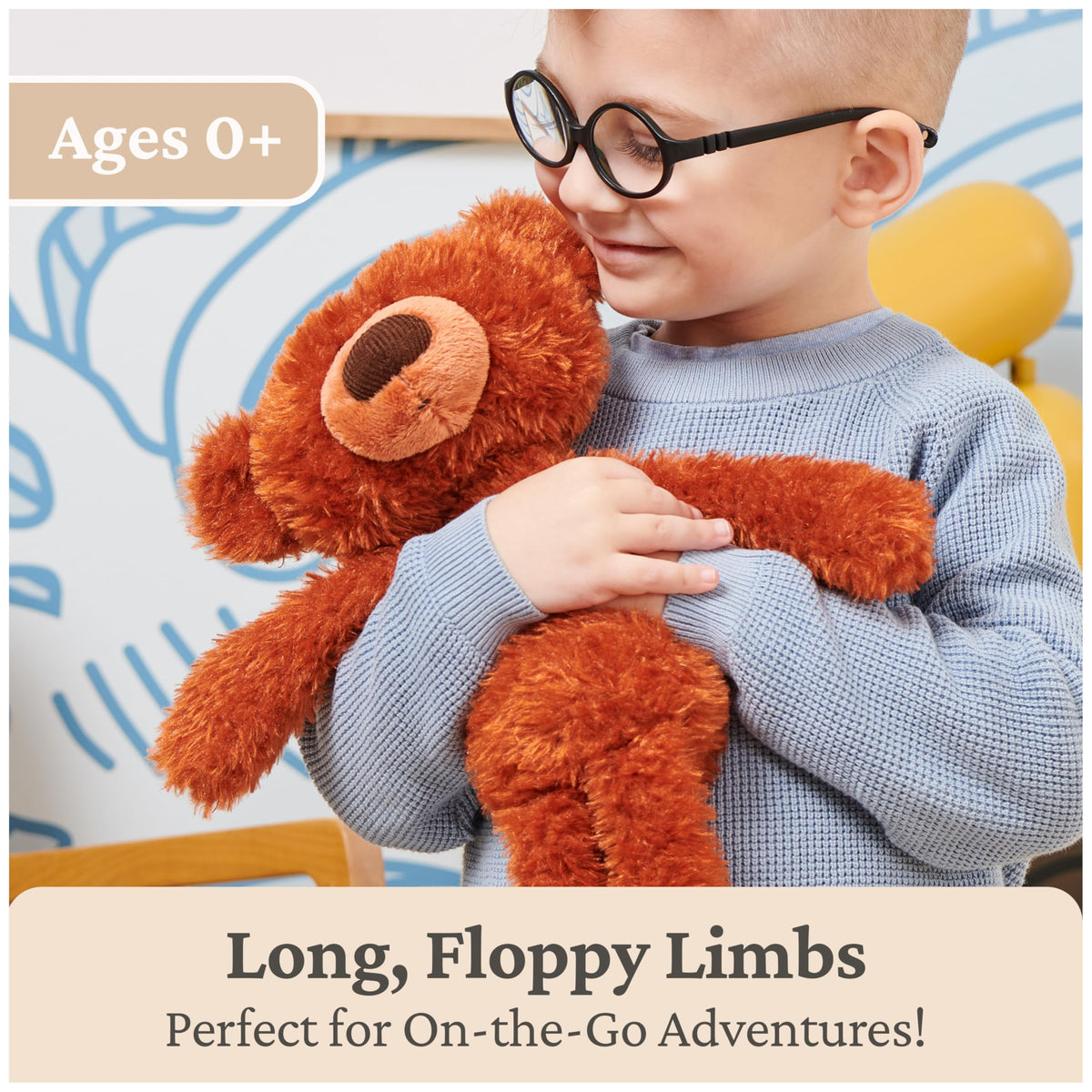 GUND Pumpkin Pie Toothpick bear soft muzzle for gentle snuggles.