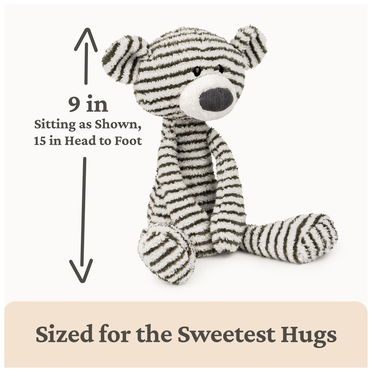 GUND Toothpick Stripes soft plush material for gentle hugs
