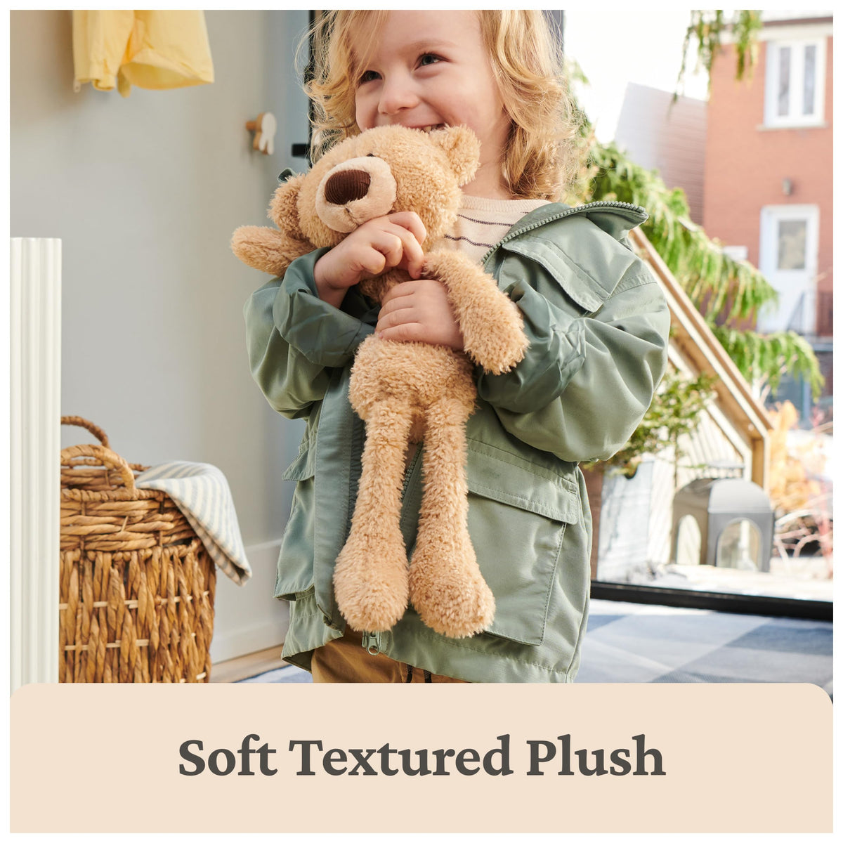 GUND Toothpick surface-washable fabric makes cleanup quick.