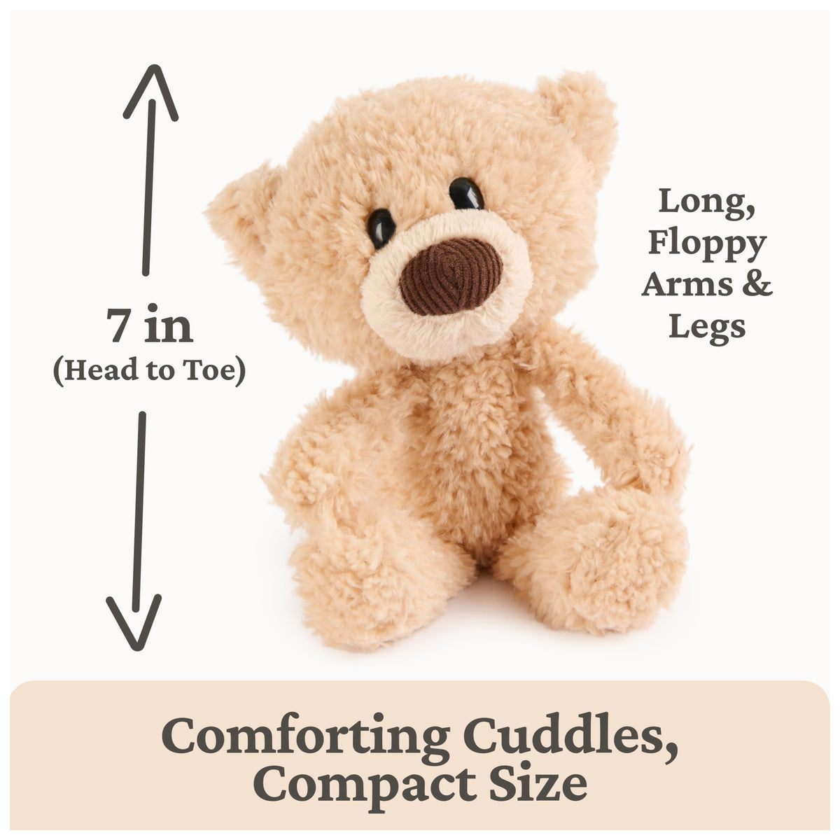 GUND Toothpick Teddy Bear soft fabric—machine-washable plush ideal for little hands