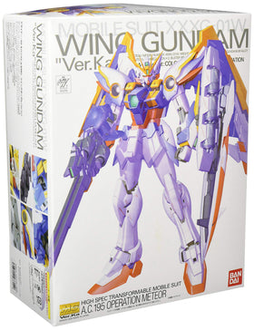Gundam Wing VER.Ka figure with buster rifle ready for display