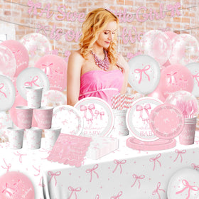 Gupesxu bow balloons: lightweight decor that enhances a dreamy pink theme.