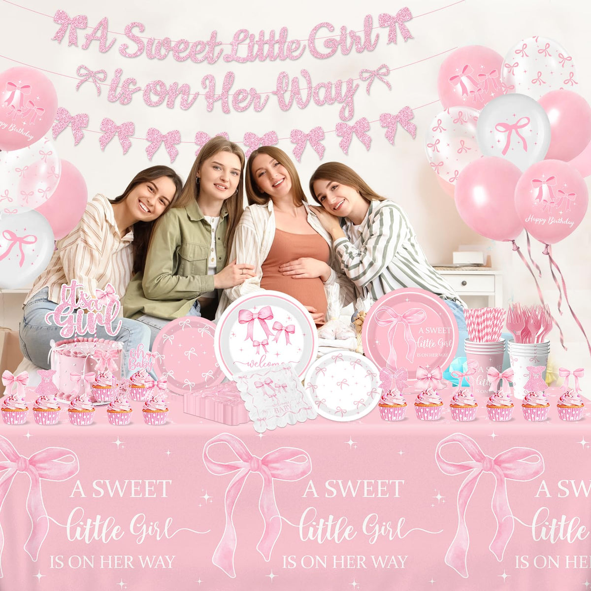 Gupesxu Pink Bow dessert plates perfect for sweets and festive moments