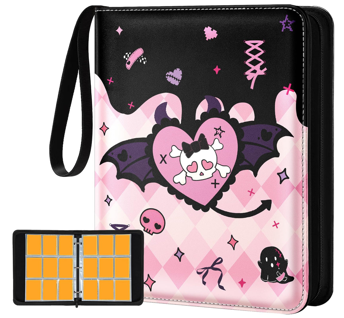 Gurgitat heart-skull binder front cover adds personality to the card collection.