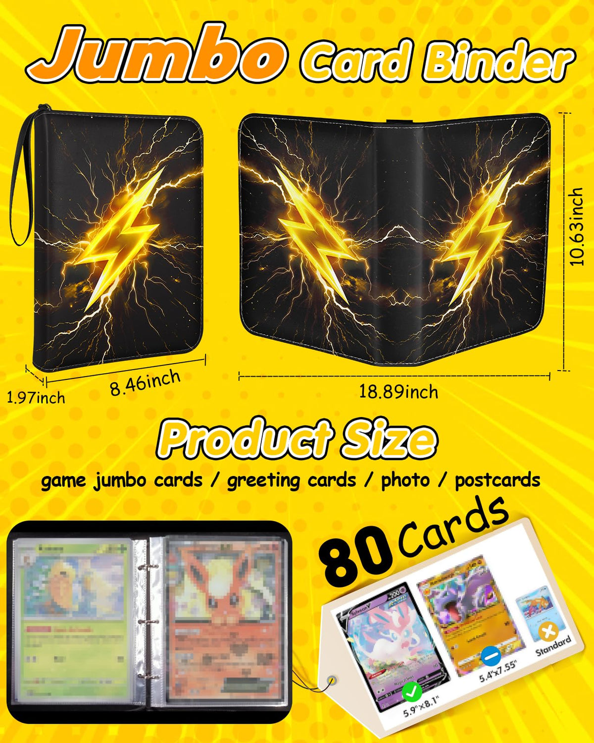 Gurgitat jumbo binder interior open for double-sided pockets and easy access.