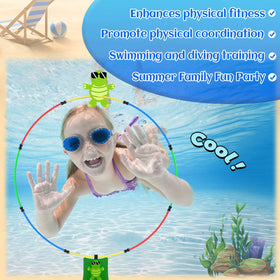 Gushu diving toys blue pool ring, smooth edges for safe play.
