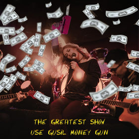 Gusil money gun battery compartment showing simple four AA setup.