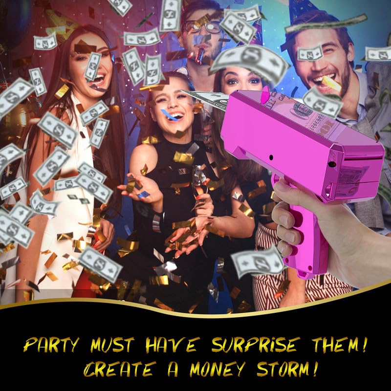 Gusil money gun at a party delivering a lively money rain moment.