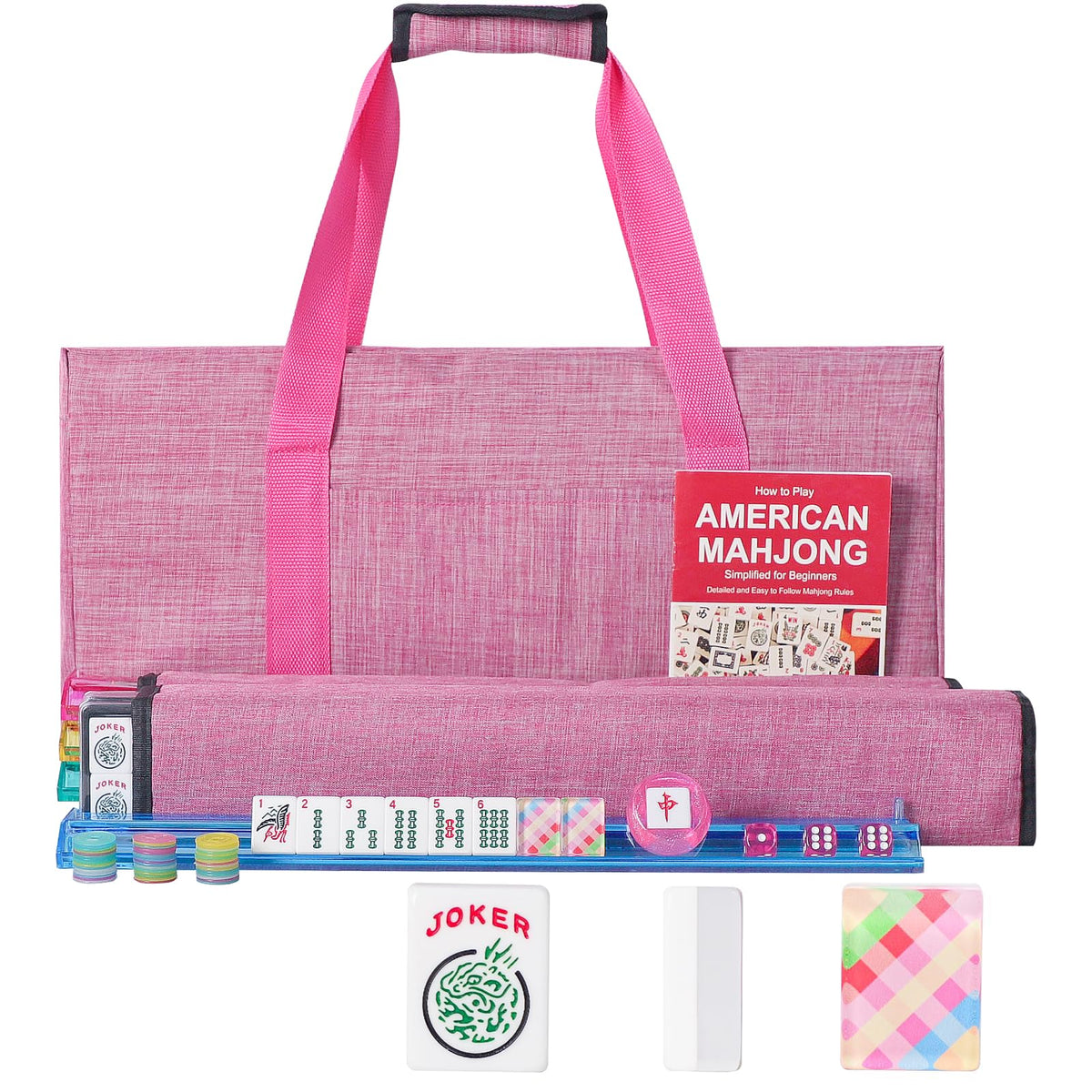 GUSTARIA American Mahjong tiles with colorful back prints for vibrant game nights.