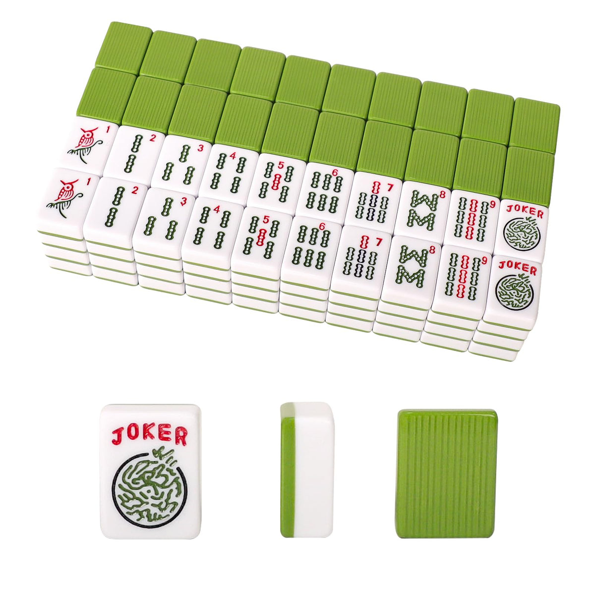 GUSTARIA American Mahjong tiles in green for classic gameplay and family game nights.
