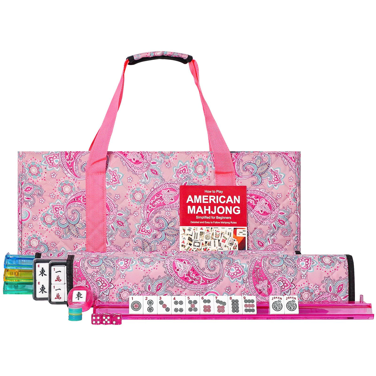 GUSTARIA American Mahjong tiles in white with clear numbers and characters for easy reading.