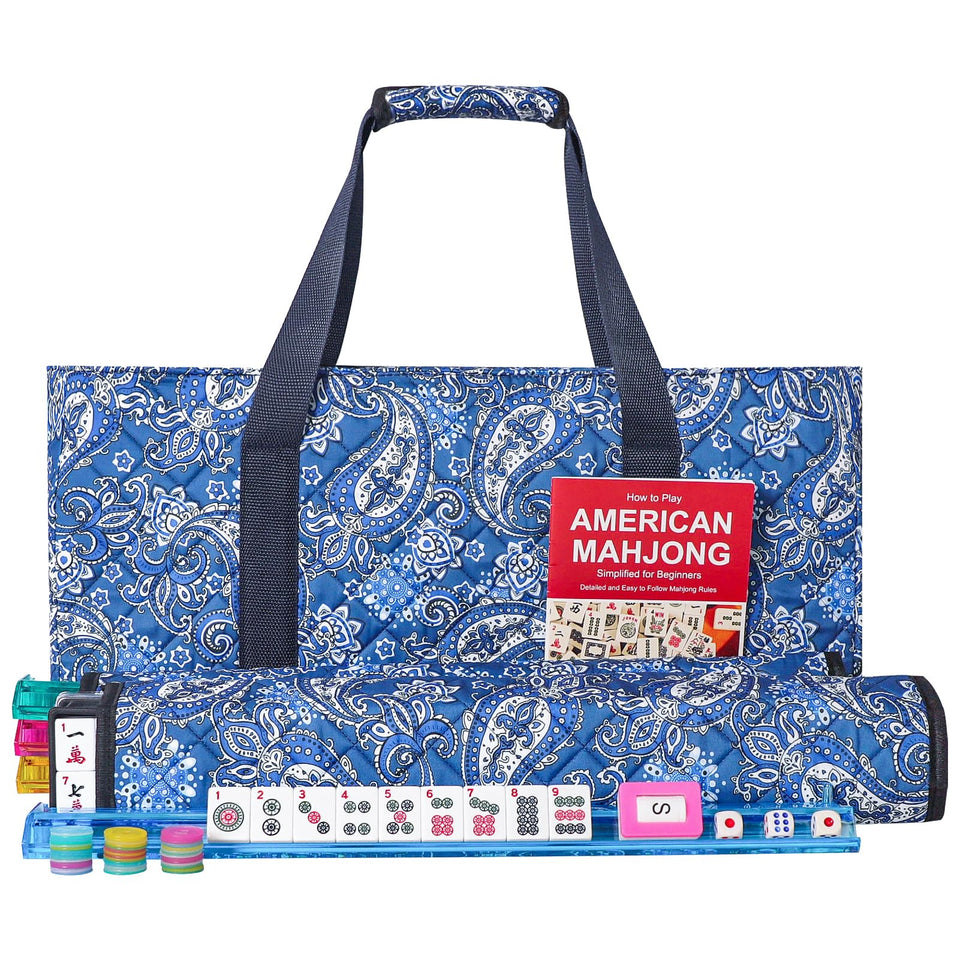 GUSTARIA American Mahjong tiles in white for durable, clear gameplay.