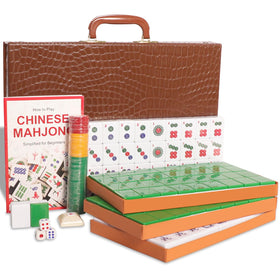GUSTARIA Chinese Mahjong tiles 146-numbered large with green back for clear visibility