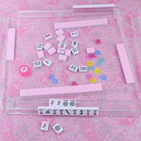 GUSTARIA complete pink mahjong set ready to play