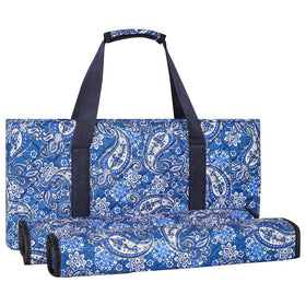 GUSTARIA empty Mahjong bag with blue print, perfect for travel and party gaming