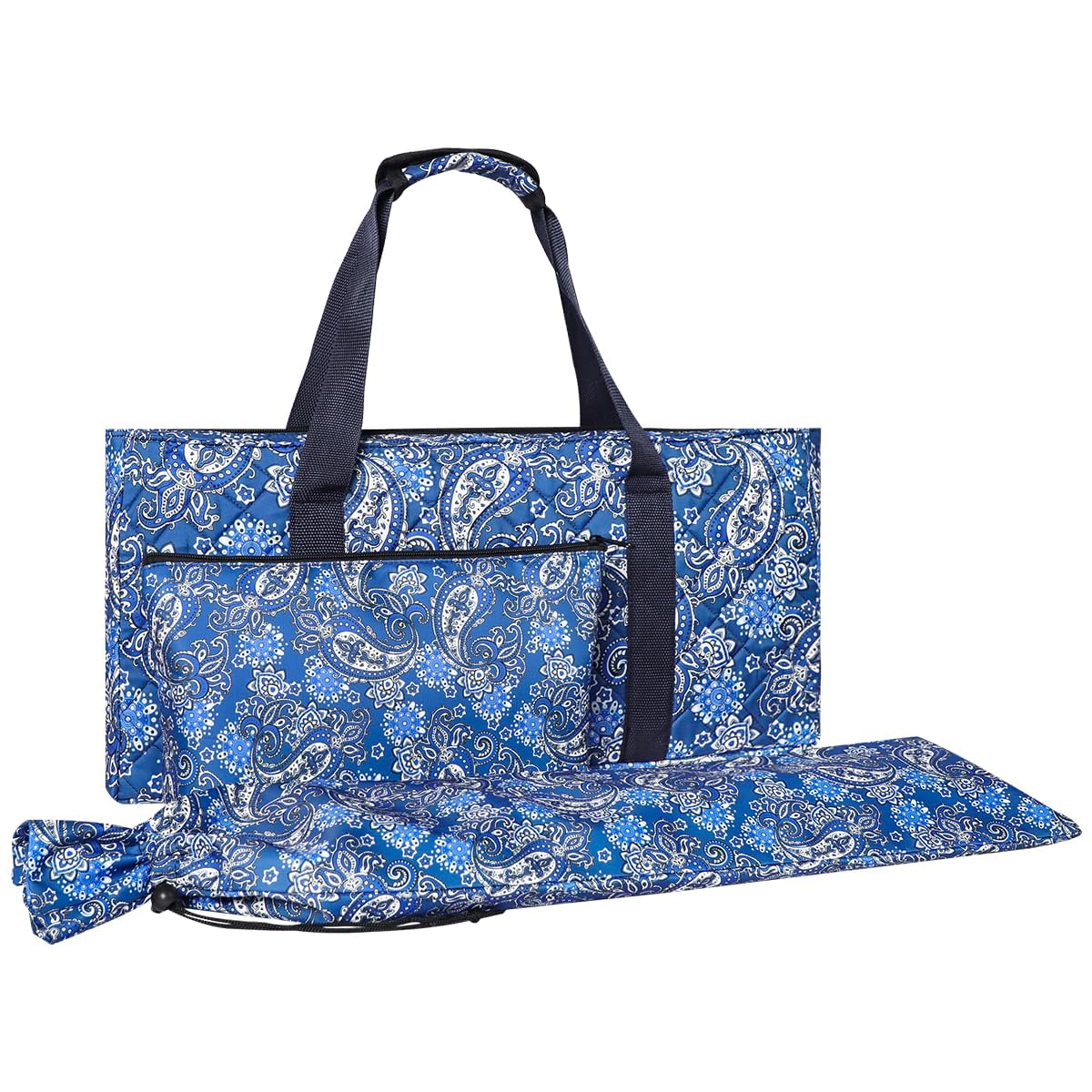 GUSTARIA empty mahjong bag with blue print, ideal for easy transport.