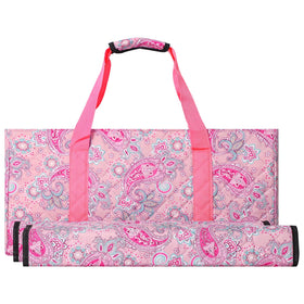 GUSTARIA Empty Mahjong Bag with pink printed case protecting a complete set on the go.