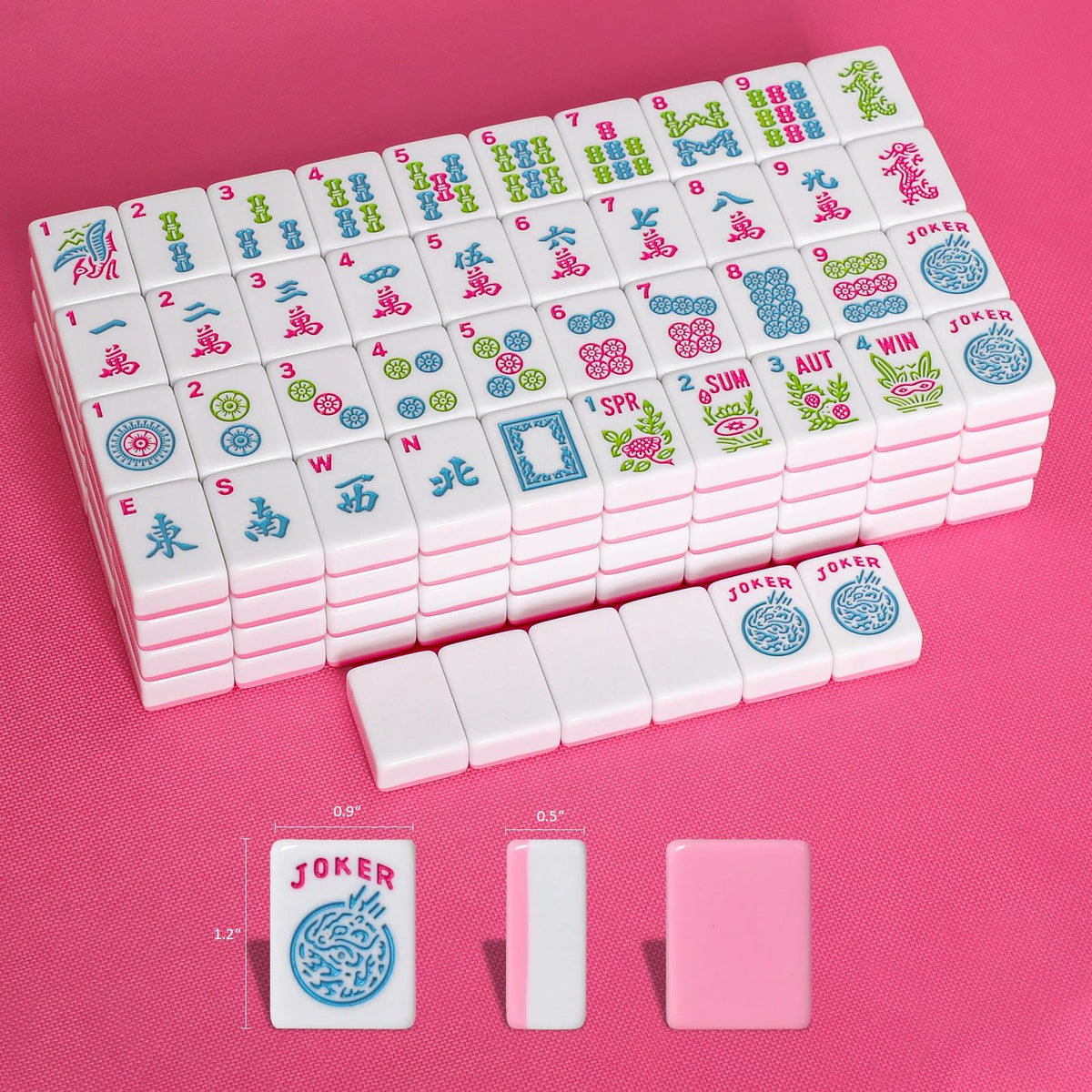 GUSTARIA mahjong accessories including dice and chips for gameplay