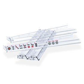 GUSTARIA mahjong all-in-one rack and pusher in clear acrylic, four-pack for convenient play.