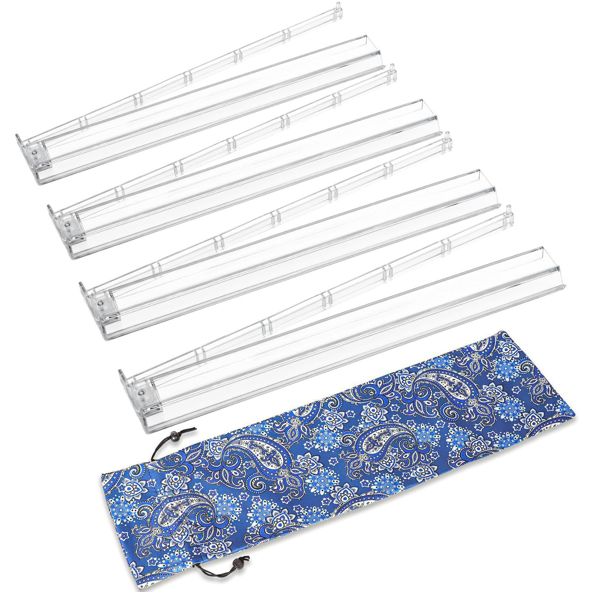 GUSTARIA Mahjong all-in-one rack and pusher in clear acrylic for quick setup.