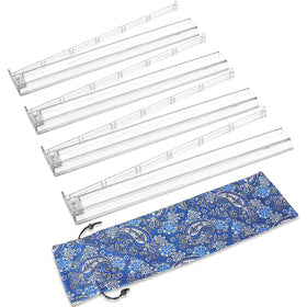 GUSTARIA Mahjong all-in-one rack and pusher in clear acrylic for quick setup.