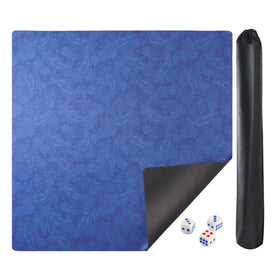 GUSTARIA Mahjong mat with blue prints protecting the table and enhancing gameplay
