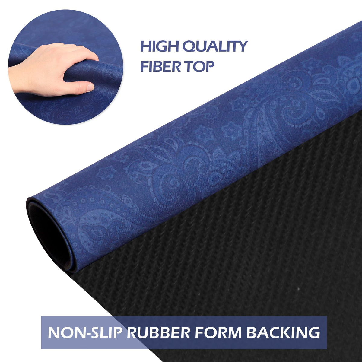Thick rubber backing reduces noise and vibrations for quieter play